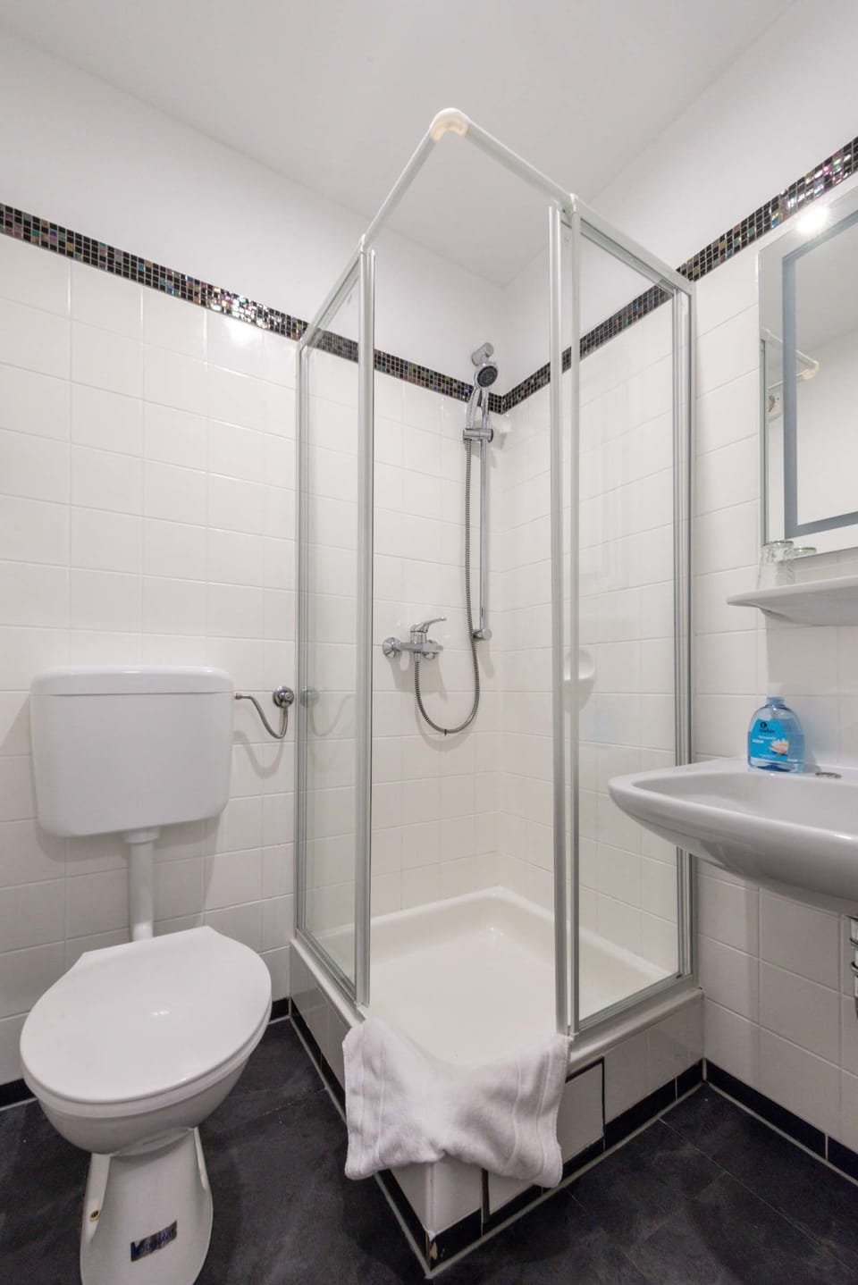 Shower, hair dryer (on request), towels