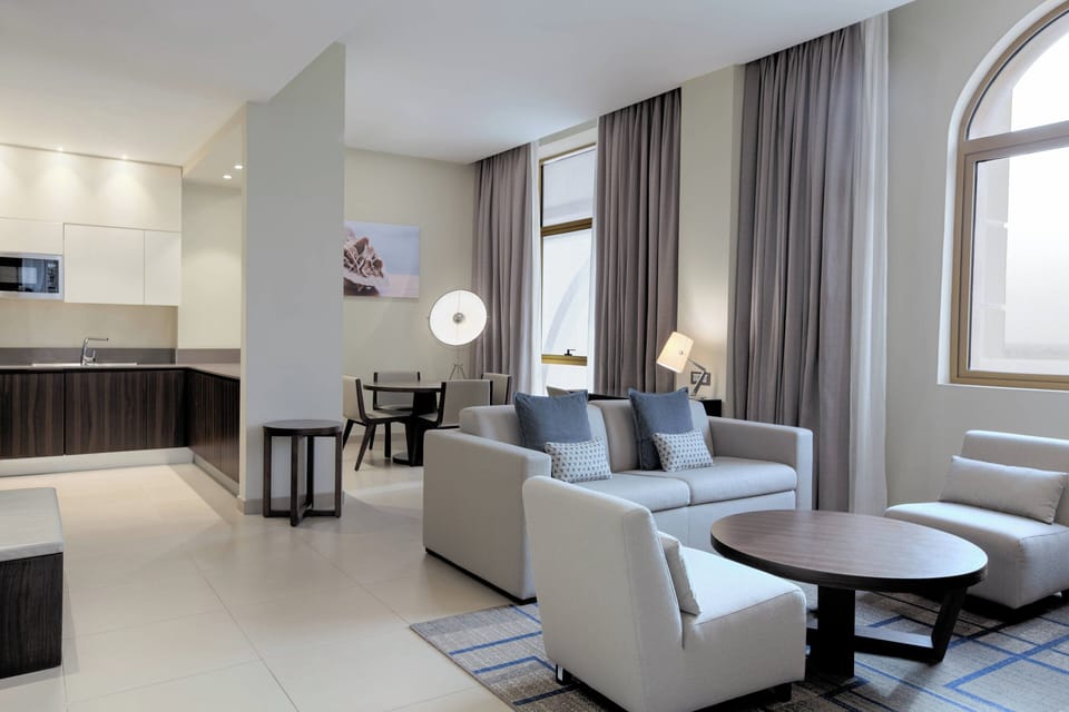 Superior Suite, 1 King Bed with Sofa bed, Terrace | Living room | 55-inch flat-screen TV with cable channels, fireplace, heated floors