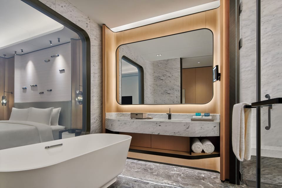 Eco-friendly toiletries, hair dryer, bathrobes, slippers
