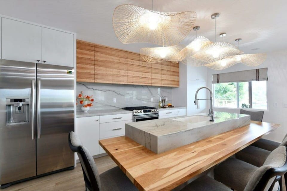 Villa | Private kitchen | Fridge, microwave, oven, stovetop