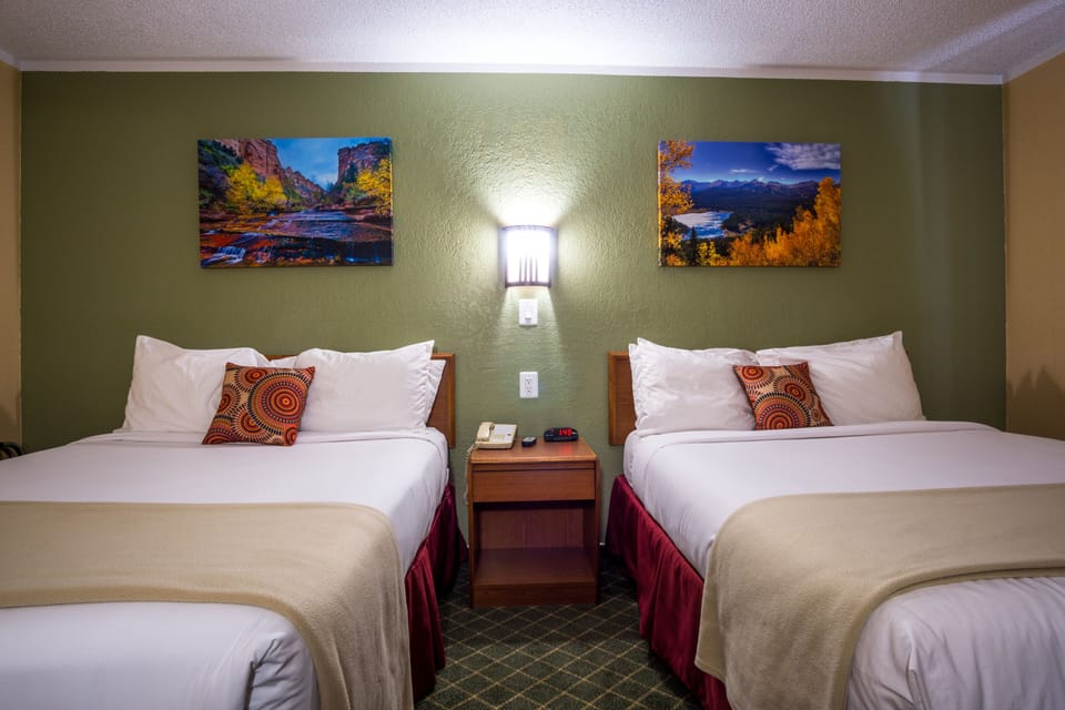 Basic Room, 2 Queen Beds | Desk, iron/ironing board, free WiFi, bed sheets
