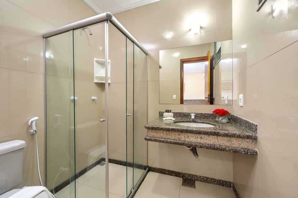 Shower, hair dryer (on request), towels