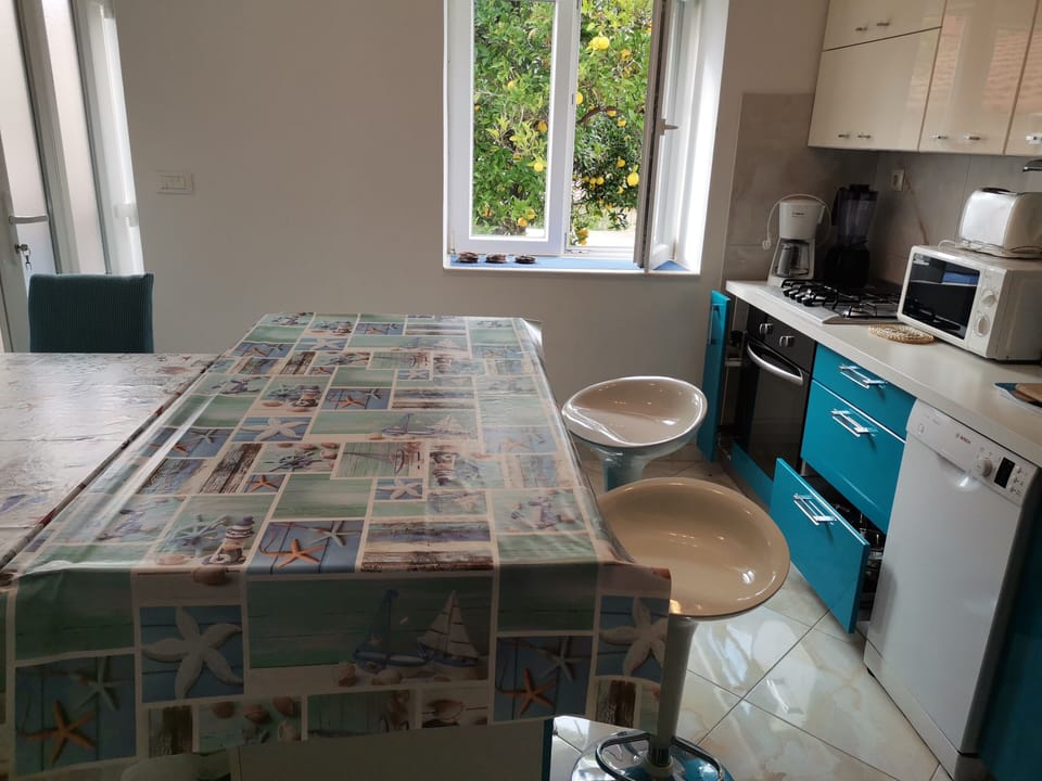 Villa | Private kitchen | Fridge, microwave, oven, stovetop