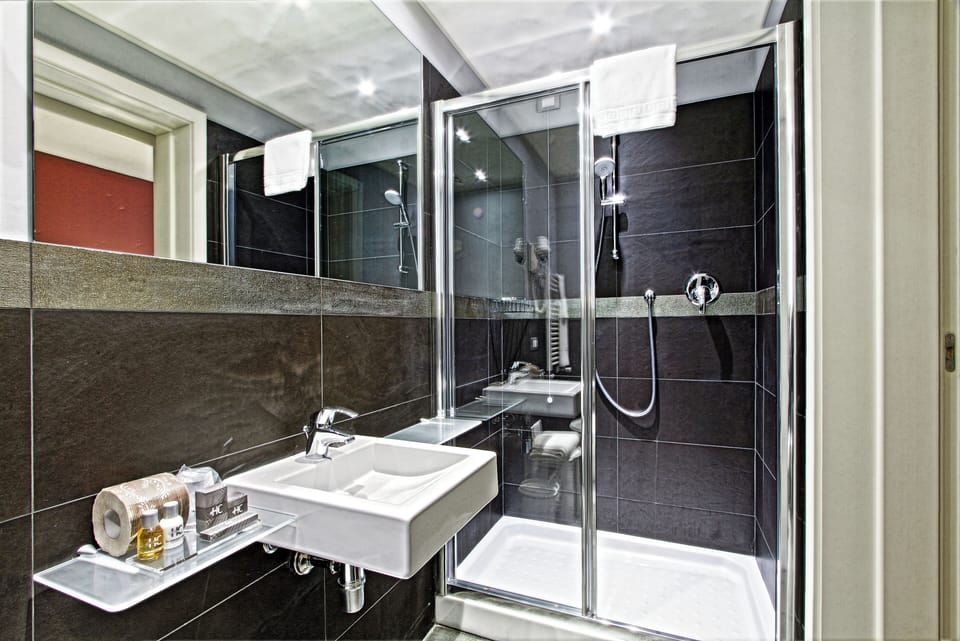 Rainfall showerhead, free toiletries, hair dryer, bidet