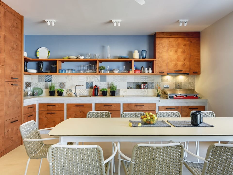 Villa | Private kitchen | Electric kettle, dining table