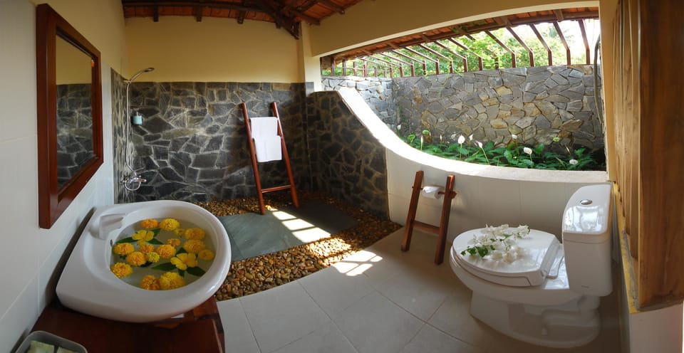 Shower, free toiletries, hair dryer (on request), slippers
