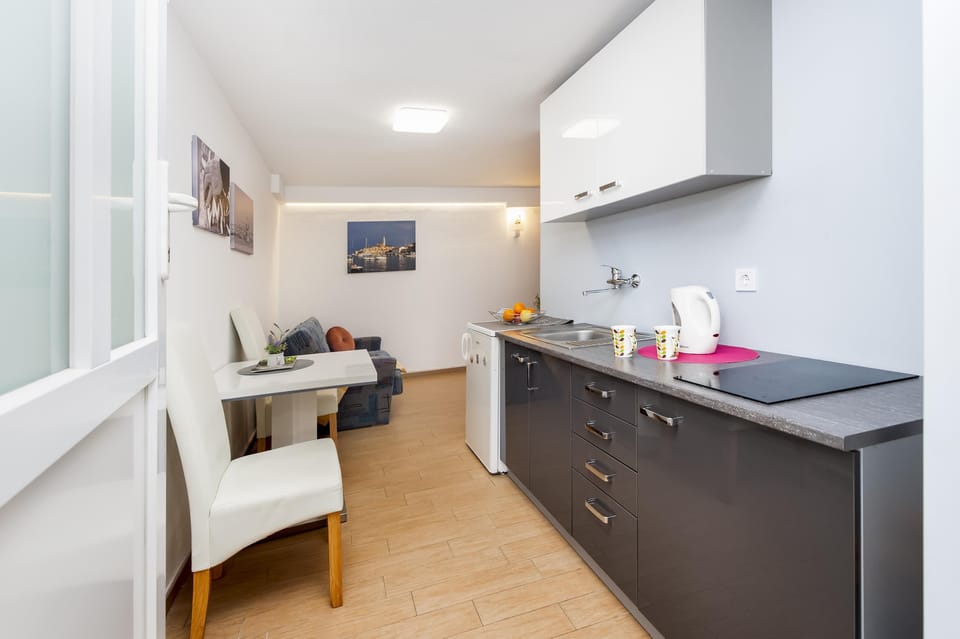 Apartment, 1 Bedroom, Terrace | Private kitchen | Fridge, freezer