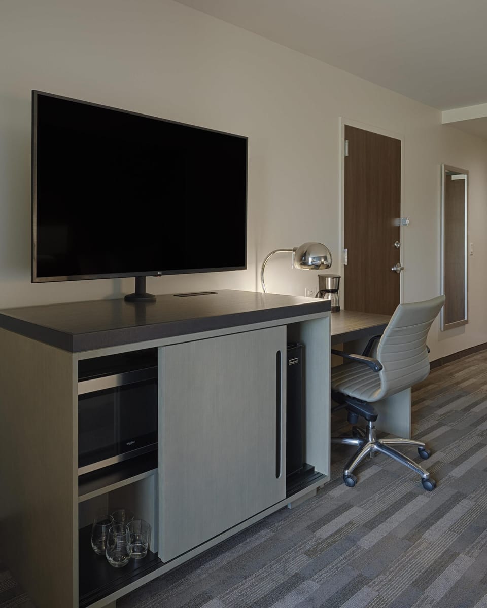 Room, 2 Queen Beds | In-room safe, desk, laptop workspace, blackout drapes