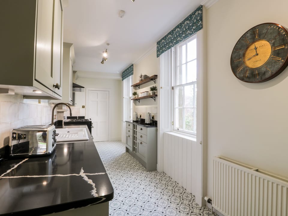 Fridge, dishwasher, electric kettle, toaster