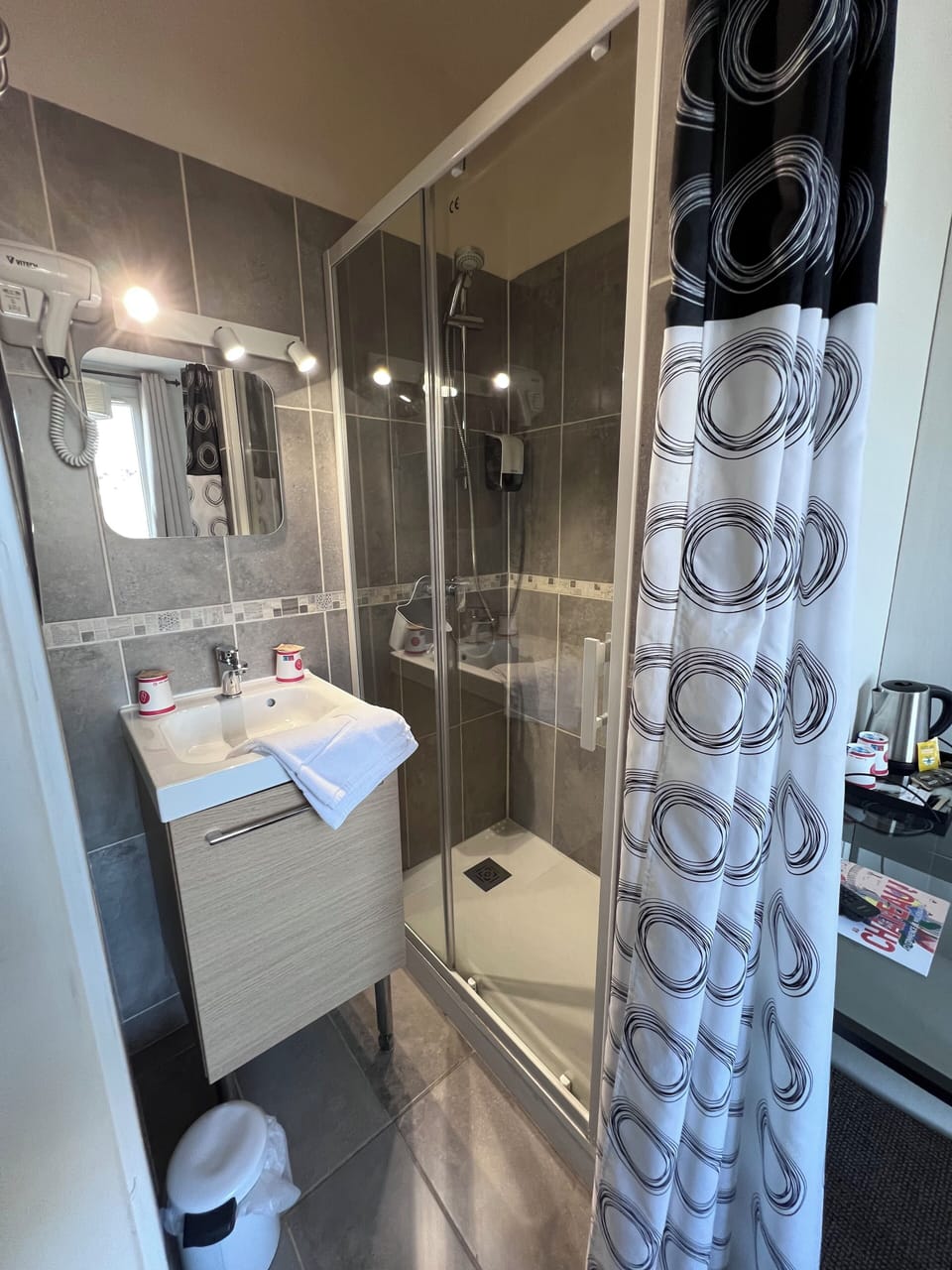 Free toiletries, hair dryer, towels