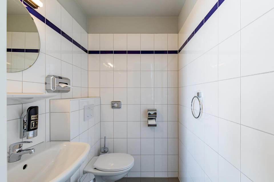 Shower, eco-friendly toiletries, hair dryer, soap