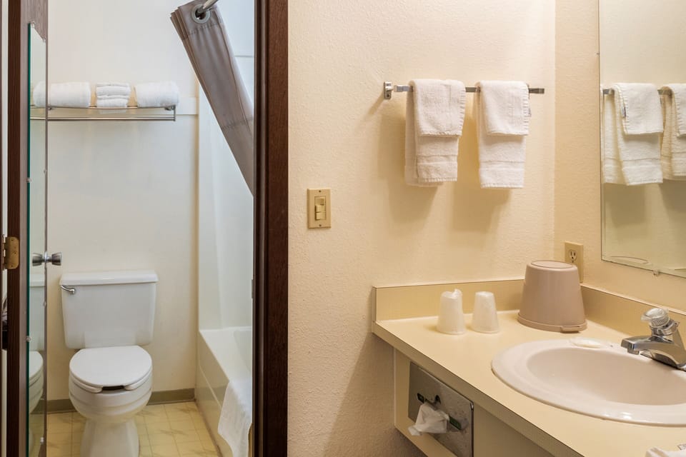 Premium Room, 2 Queen Beds | Bathroom | Separate tub and shower, free toiletries, hair dryer, towels