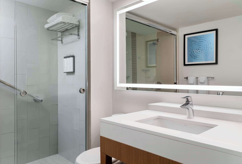 Room, 1 King Bed | Bathroom | Combined shower/tub, designer toiletries, hair dryer, towels