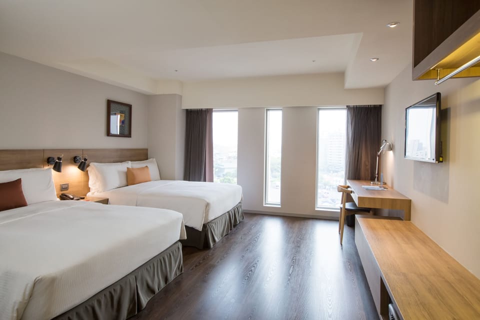 Deluxe Quadruple Room, 2 Double Beds | In-room safe, desk, free WiFi