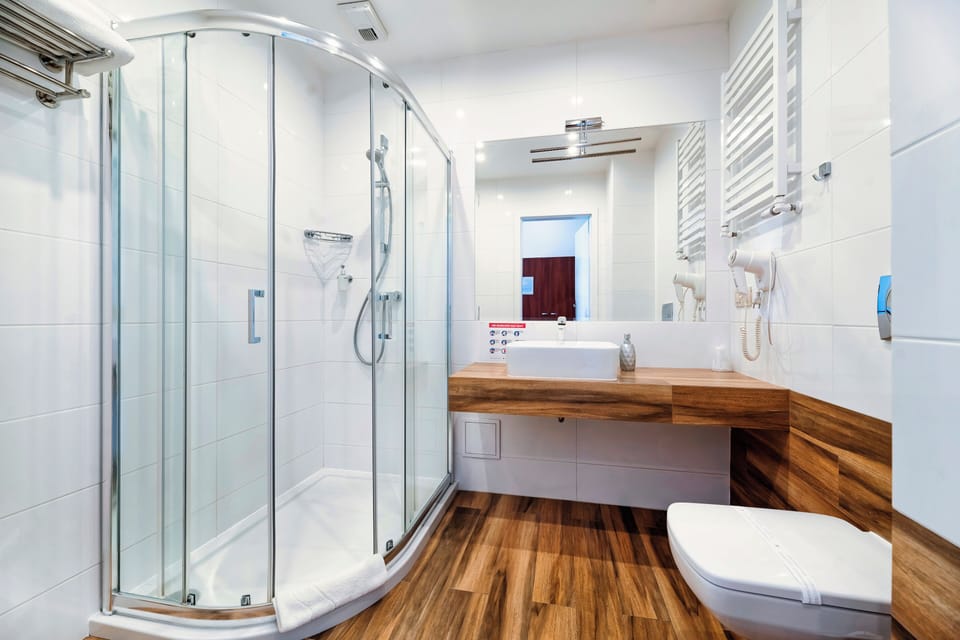 Comfort Double Room | Bathroom | Separate tub and shower, rainfall showerhead, hair dryer, towels