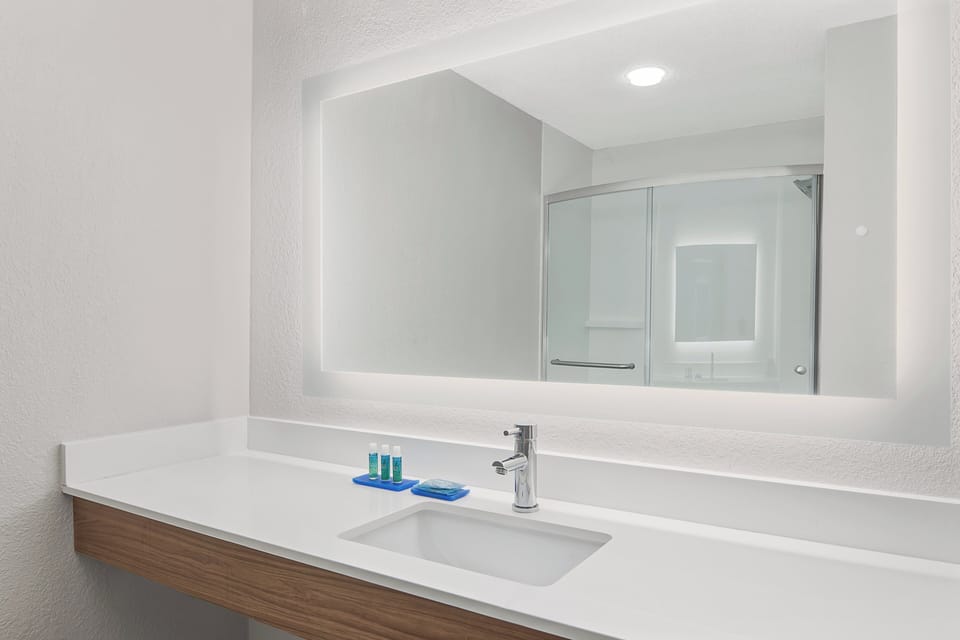 Suite, 1 King Bed | Bathroom | Free toiletries, hair dryer, towels