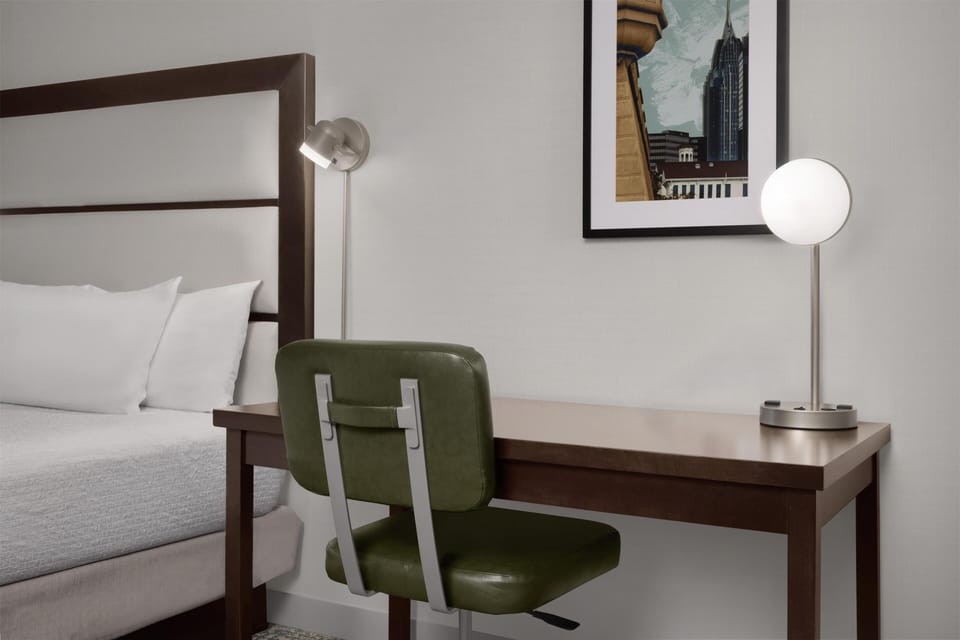 Desk, blackout drapes, iron/ironing board, WiFi (free)