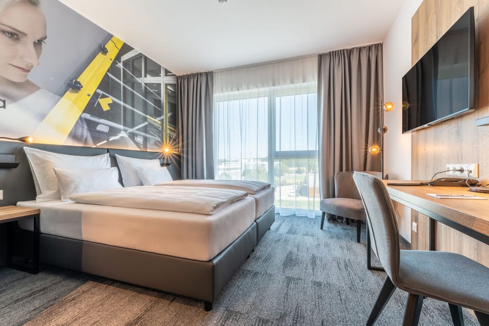 In-room safe, desk, laptop workspace, blackout drapes