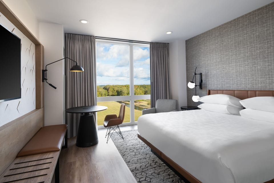 Premium bedding, down comforters, pillowtop beds, in-room safe