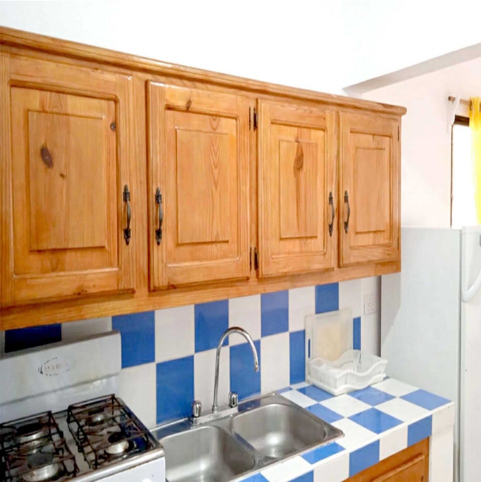 Traditional Apartment, 1 Bedroom, Garden View | Private kitchen | Paper towels, dining tables