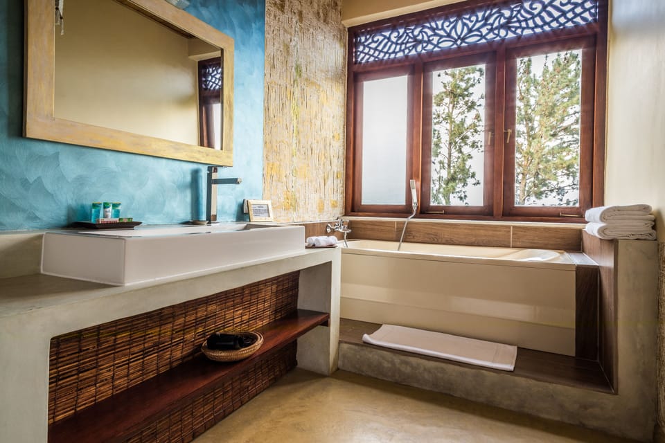 Deluxe Room | Bathroom | Free toiletries, hair dryer, bathrobes, slippers