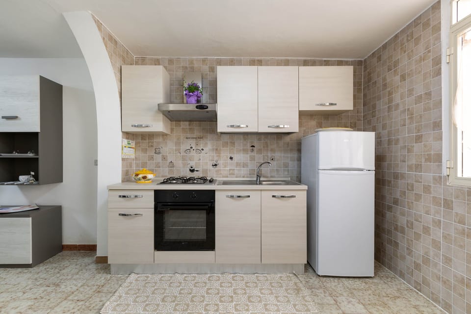 Full-size fridge, oven