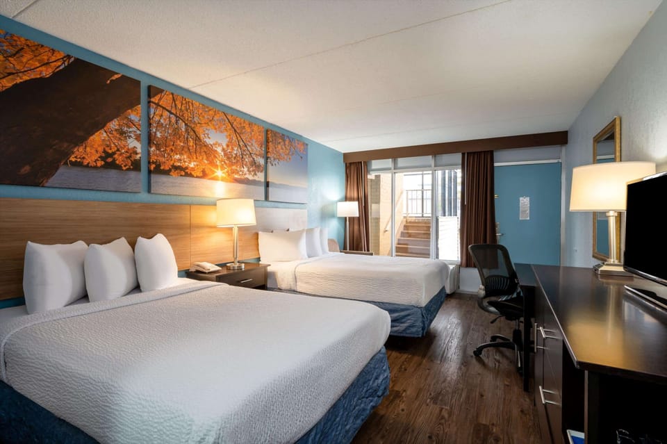 Room, 2 Double Beds, Non Smoking | Desk, blackout drapes, soundproofing, iron/ironing board