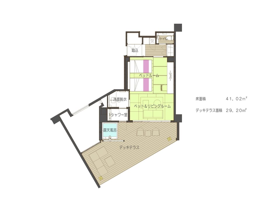 Japanese Western Style Twin Room, Ocean view with Open-air bath (First floor) | Premium bedding, down comforters, minibar, in-room safe