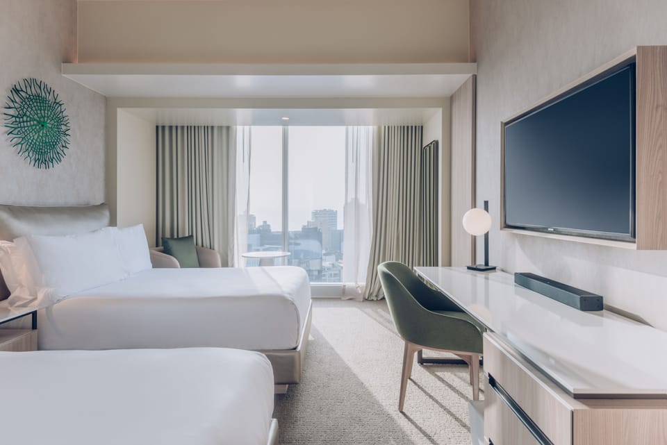 In-room safe, desk, laptop workspace, blackout drapes