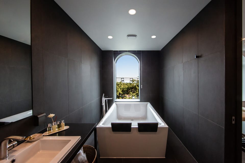 Hair dryer, bathrobes, slippers, bidet
