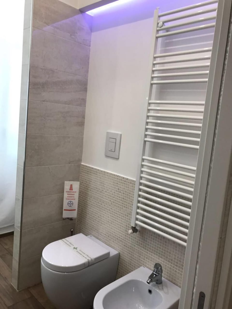 Shower, rainfall showerhead, hair dryer, bathrobes