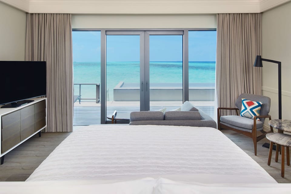 Villa, 2 Bedrooms, Ocean View (Overwater) | Hypo-allergenic bedding, down comforters, in-room safe, desk