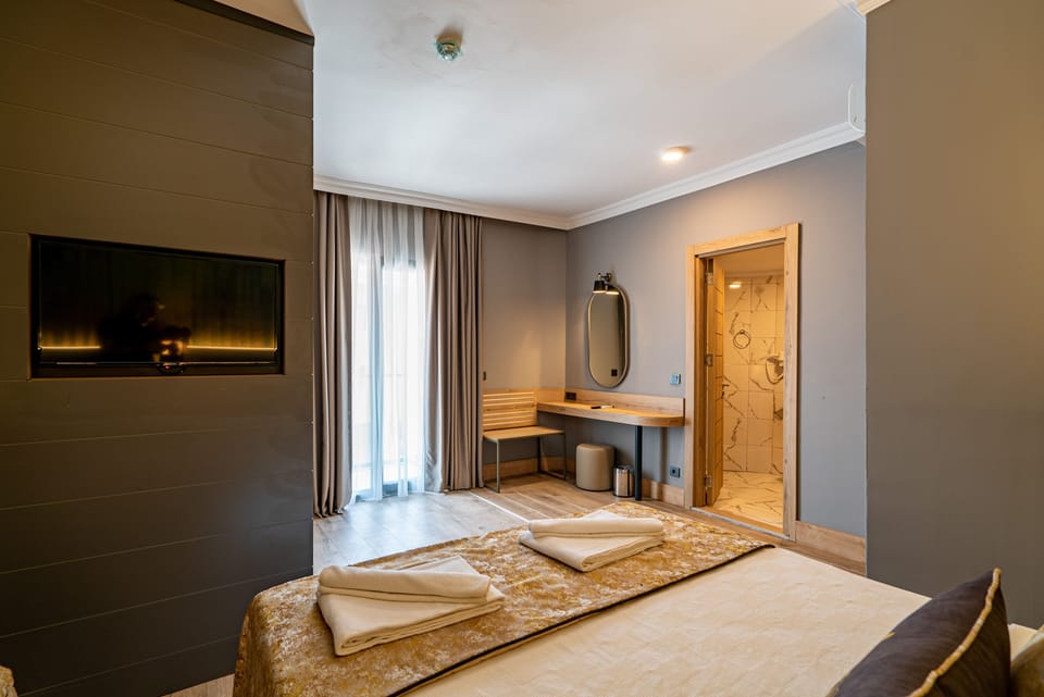 Minibar, desk, blackout drapes, WiFi
