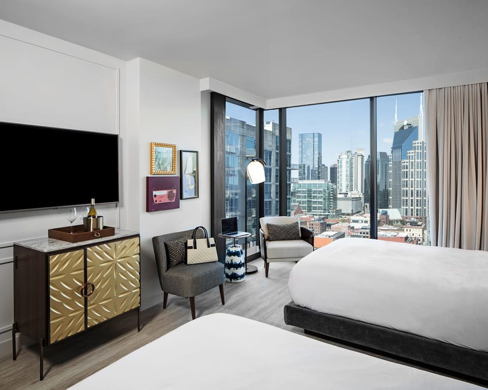 Room, 2 Queen Beds (High Floor) | Premium bedding, in-room safe, desk, laptop workspace