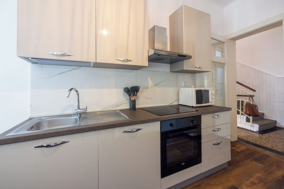 Apartment (K1) | Private kitchen | Fridge, microwave, oven, stovetop
