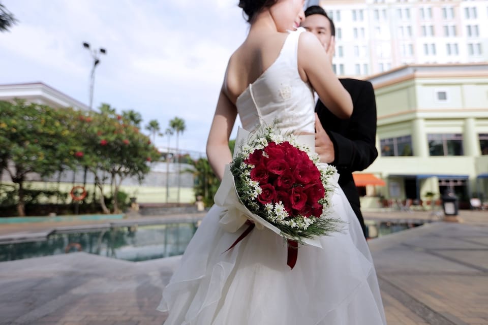 Outdoor wedding area