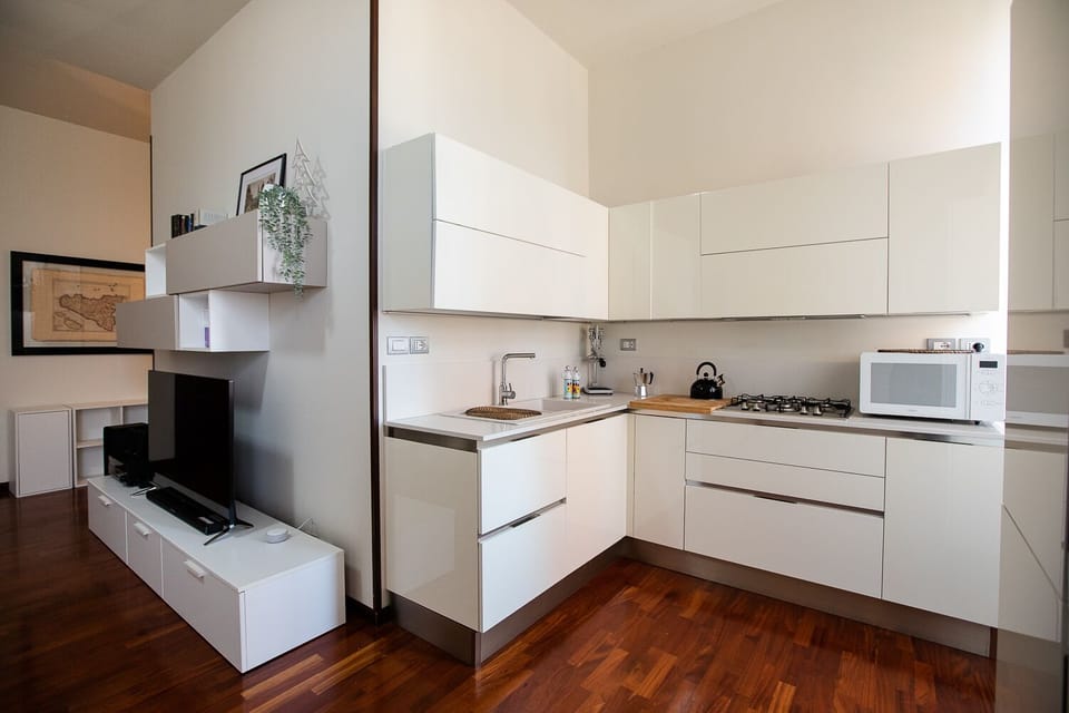 Apartment | Private kitchen | Full-size fridge, microwave, stovetop, electric kettle