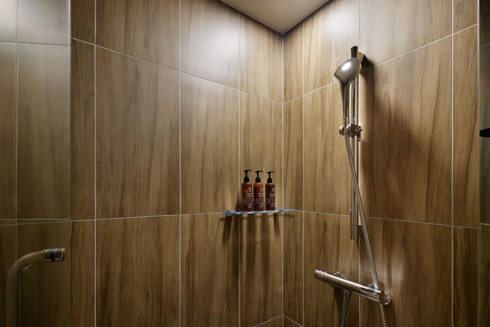 Free toiletries, hair dryer, slippers, electronic bidet