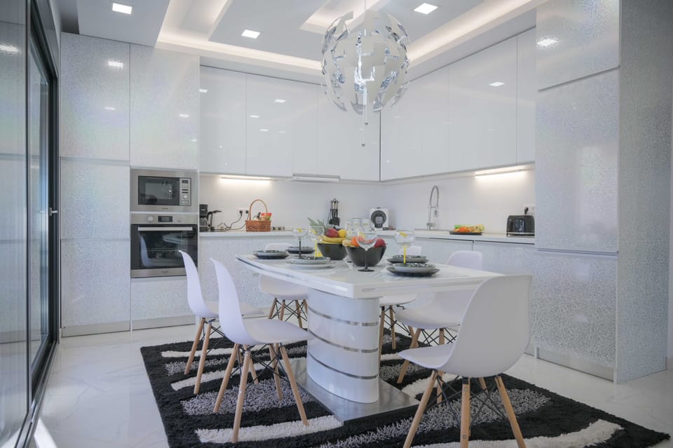 Villa | Private kitchen | Fridge, microwave, oven, stovetop