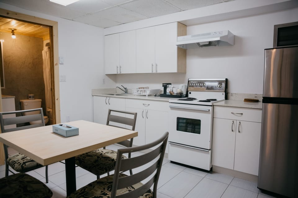 Fridge, microwave, coffee/tea maker, electric kettle