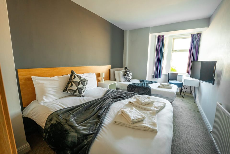 Individually decorated, individually furnished, desk, iron/ironing board