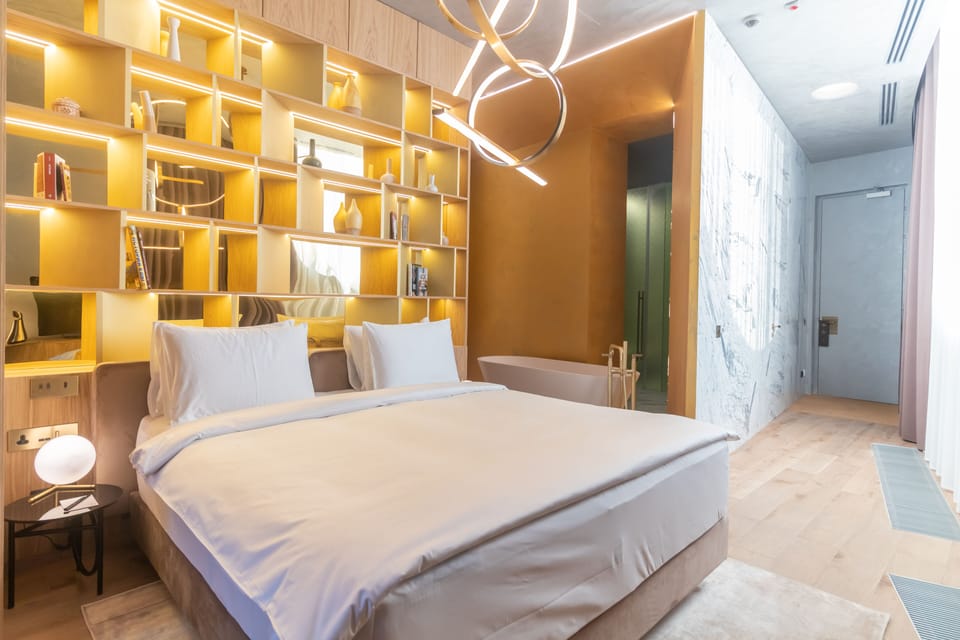 Senior Double Room | Pillowtop beds, minibar, in-room safe, blackout drapes