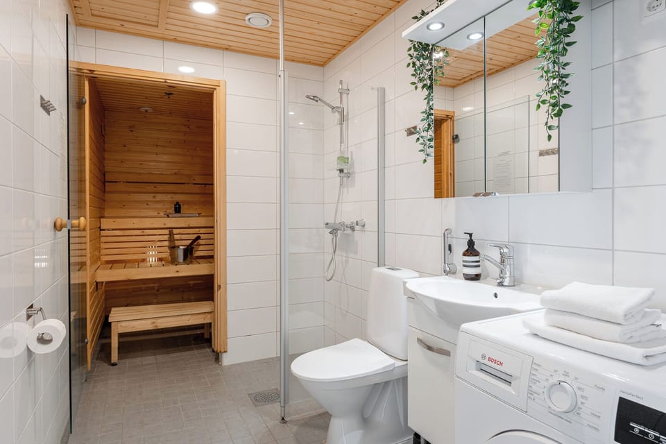Stunning Views 1BR Home with Sauna and Balcony Apartment in Finland