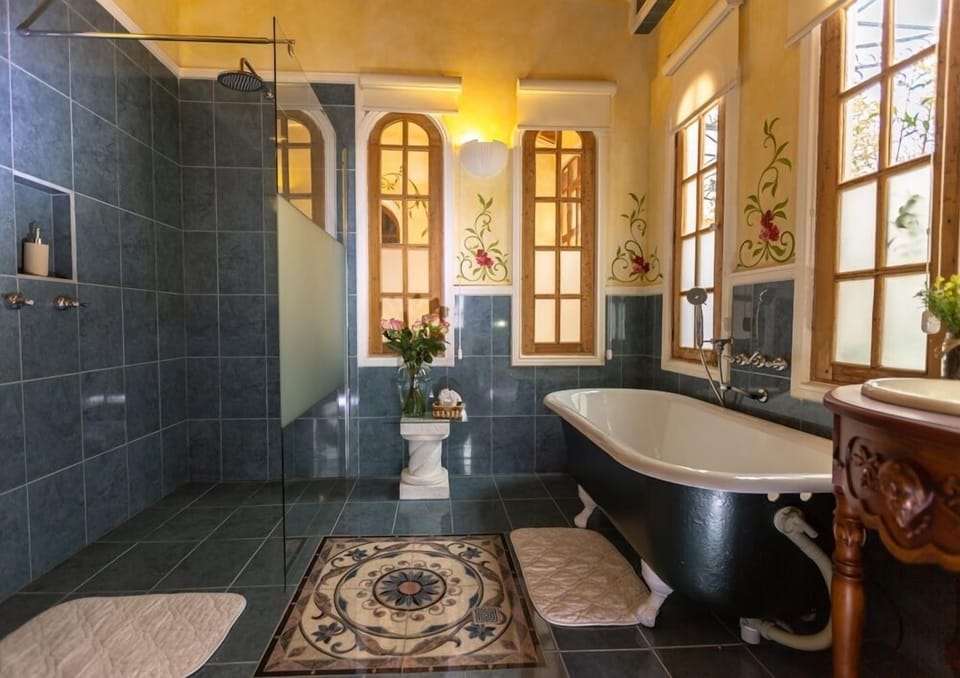 Towels, soap, shampoo, toilet paper