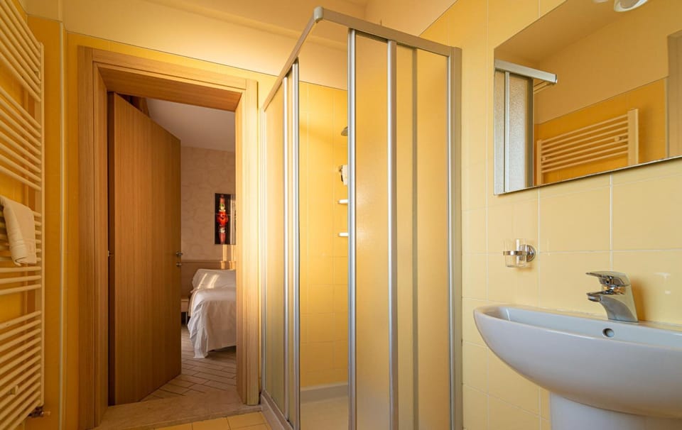 Shower, free toiletries, hair dryer, bidet