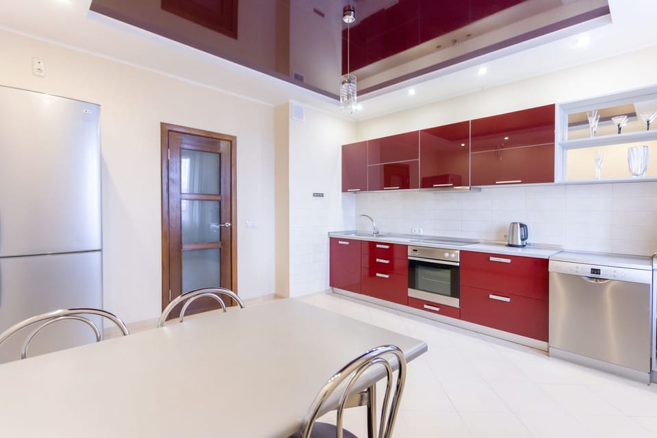 Comfort Apartment | Private kitchen | Full-size fridge, microwave, oven, stovetop