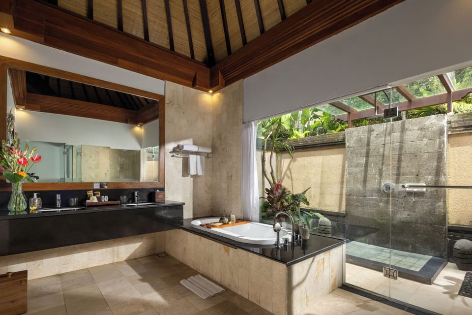 Villa, 2 Bedrooms, Private Pool, Valley View | Bathroom | Deep soaking tub, rainfall showerhead, free toiletries, hair dryer