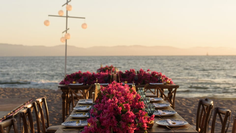 Outdoor banquet area