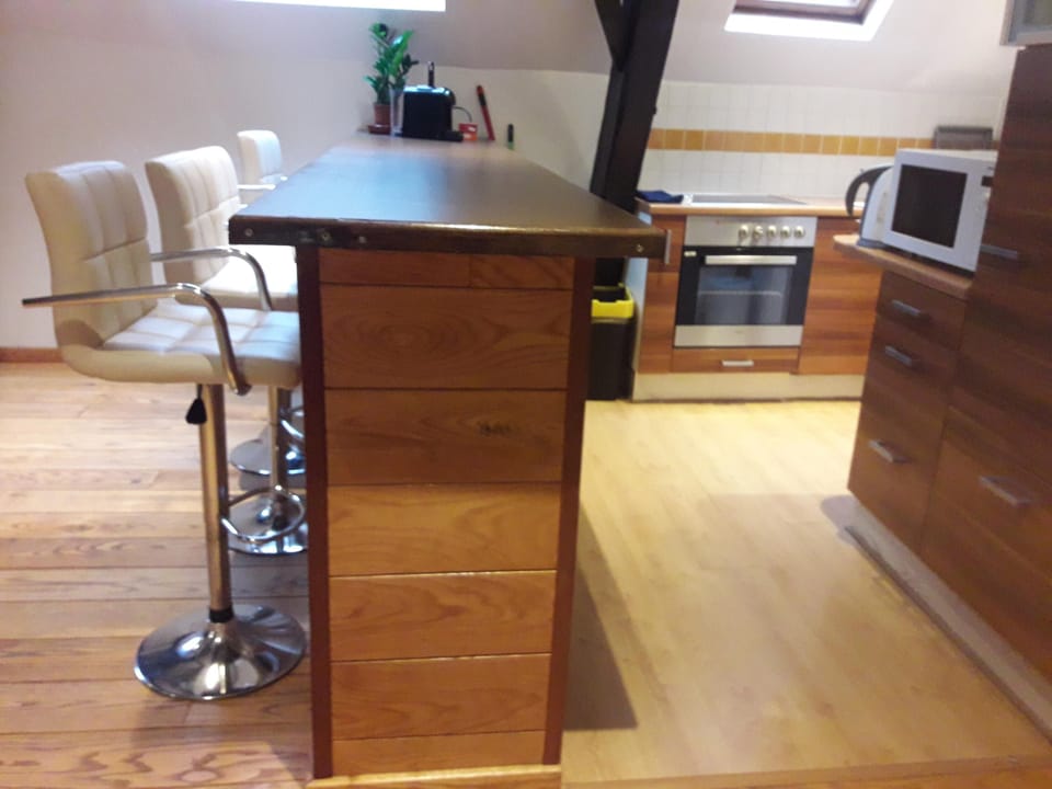 Apartment | Private kitchen | Fridge, microwave, oven, stovetop