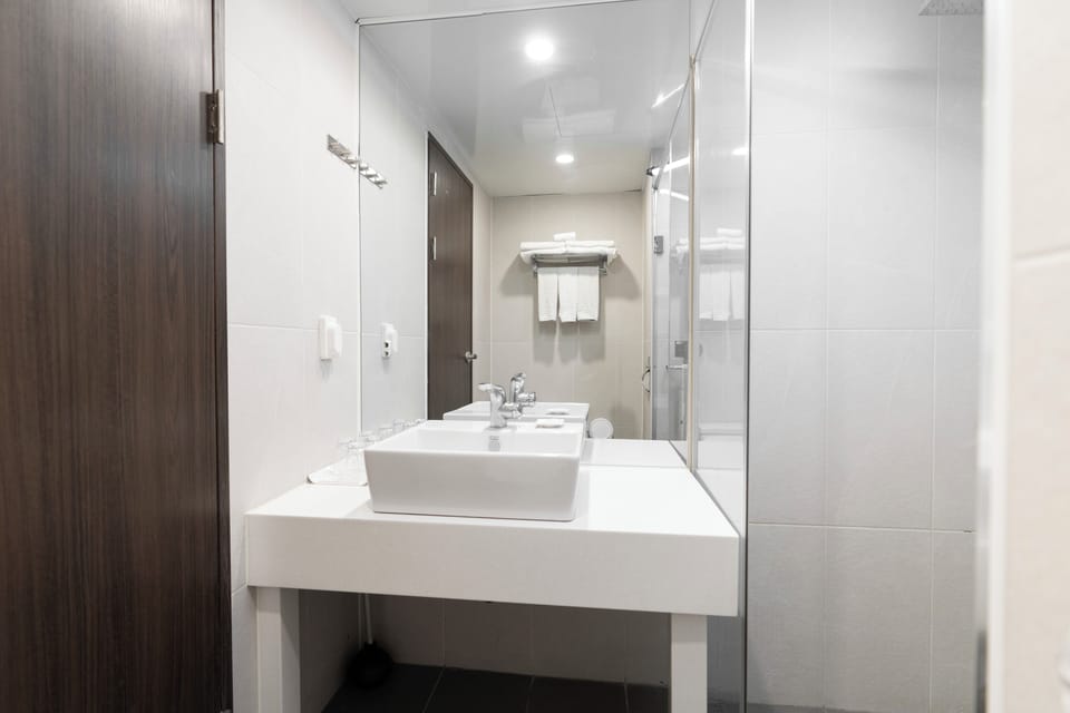 Hair dryer, bathrobes, slippers, bidet